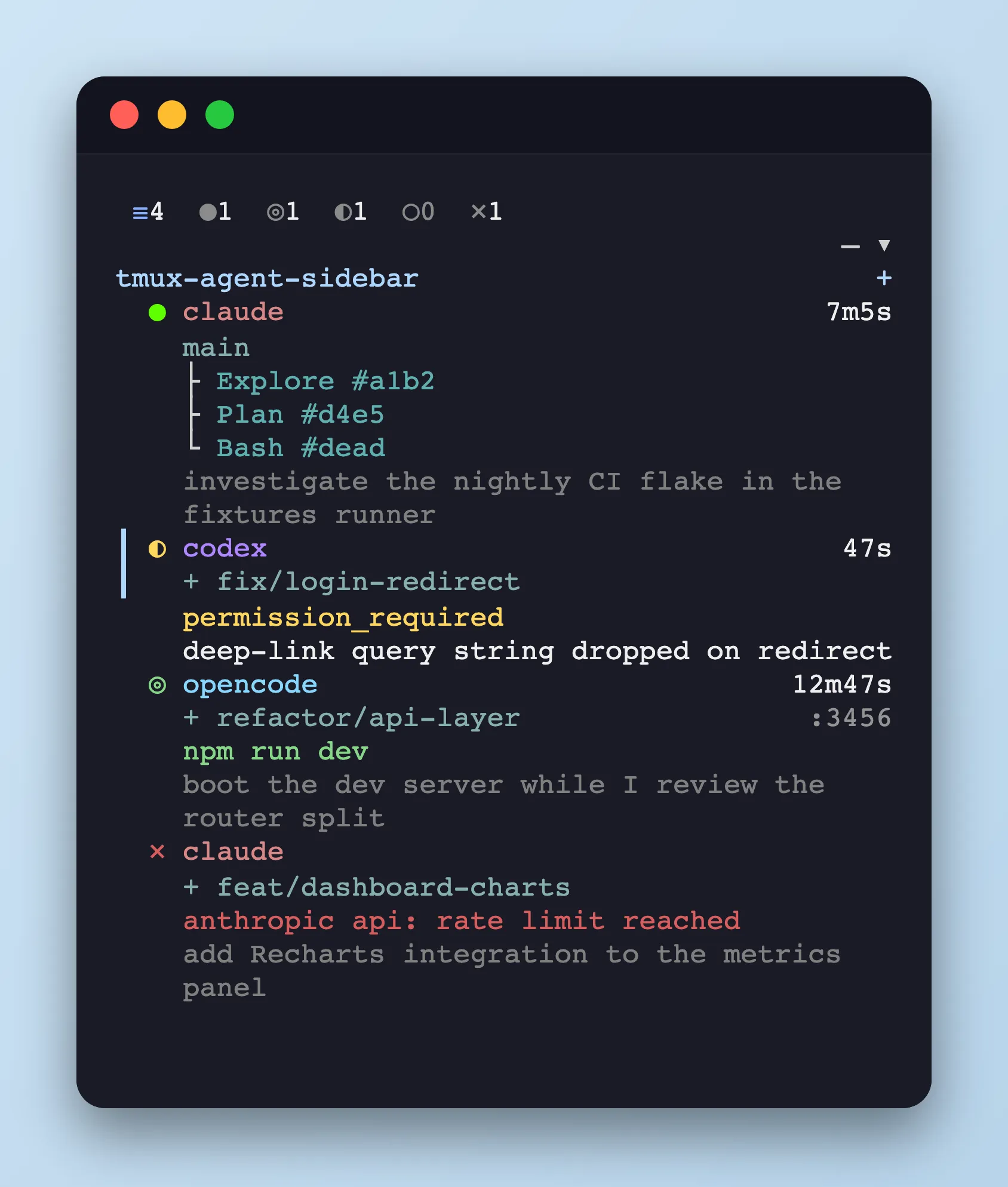 agent pane screenshot