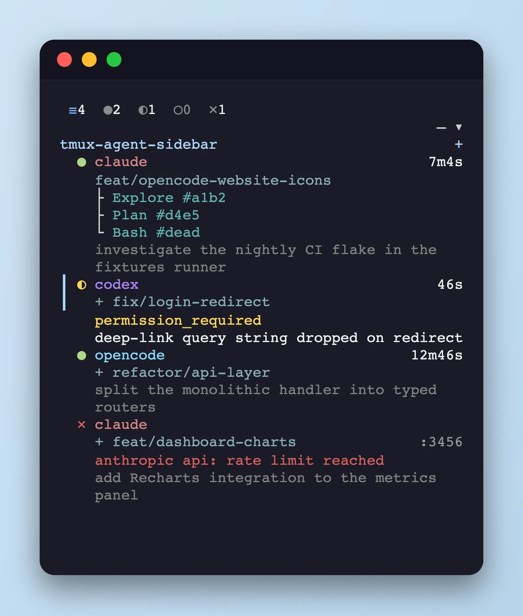 agent pane screenshot