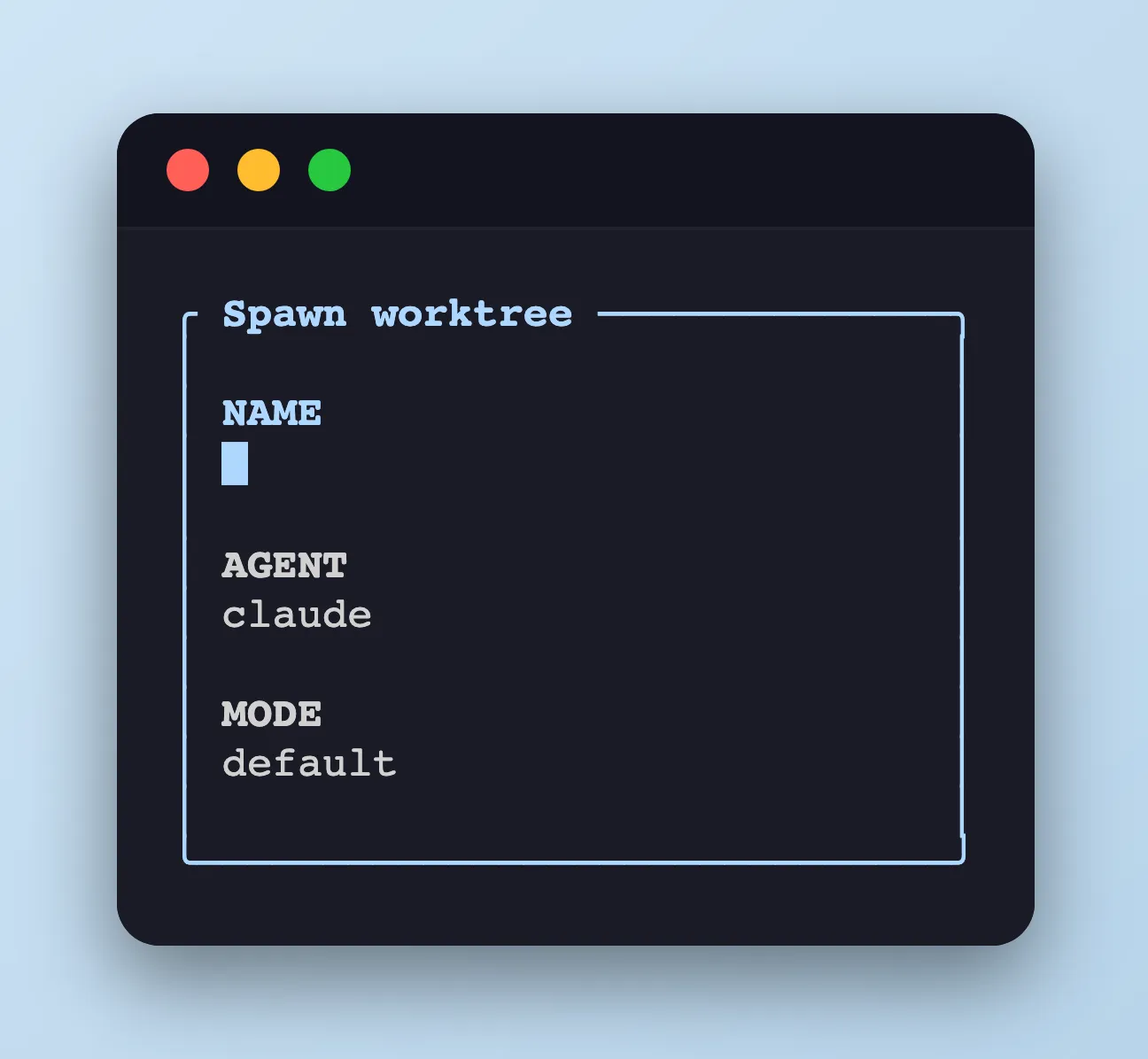 worktree spawn popup
